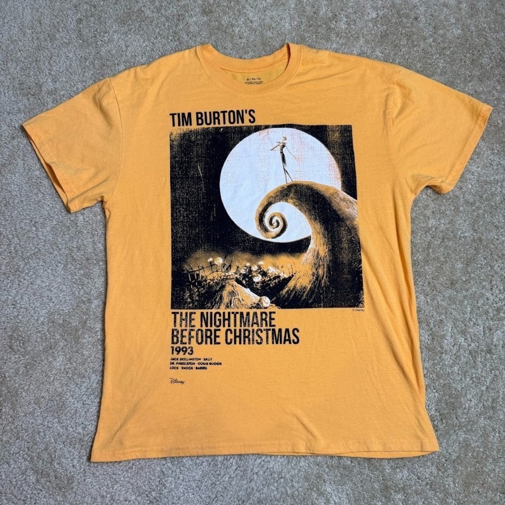 Disney Nightmare Before Christmas Jack Skellington Orange Graphic Tee XL